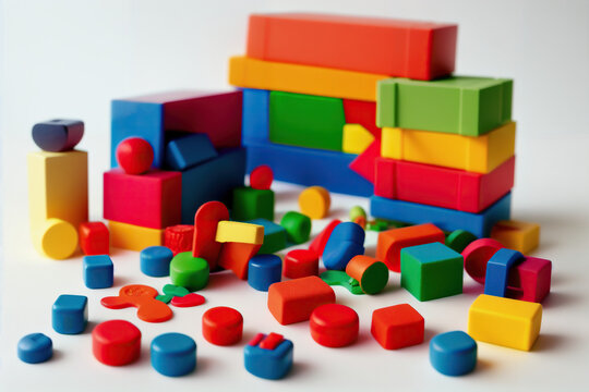 Bright and Fun Children’s Play Kits Isolated Against a White Backdrop Generative AI Photo
