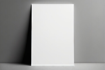 White paper isolated on a gray, changeable background that is blank in portrait A4 size. Generative AI