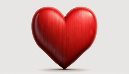 Fototapeta premium a red heart shaped object on a white background with a light reflection on the bottom of the image and a shadow on the bottom of the image. generative ai