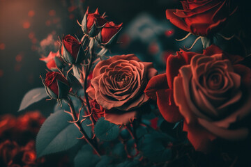 Red rose valentines day background 