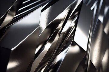 Abstract chrome silver background, dynamic metal wallpaper, platinum, generative AI	