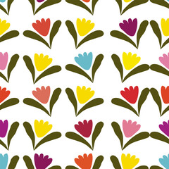 seamless pattern with tulips.