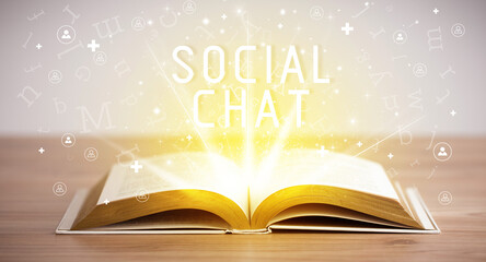 open book, social networking concept