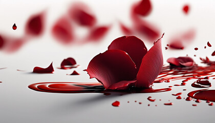 Abstract rose petals with splash valentines day background