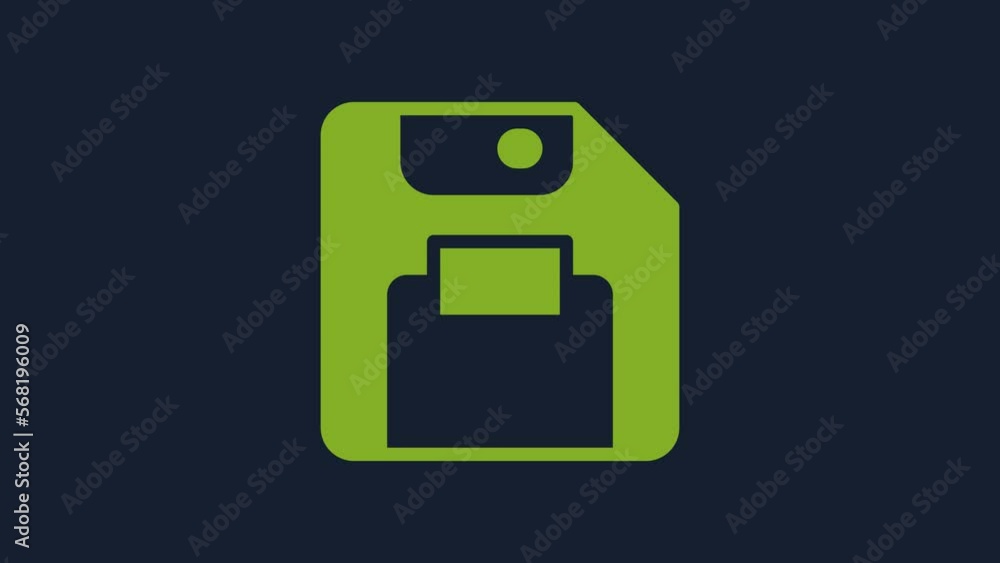 Aufkleber yellow floppy disk for computer data storage icon isolated on blue background. diskette sign. 4k vid