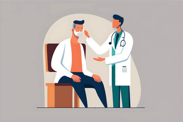 doctor doctor consulting patient, flat style vector illustration, modern design