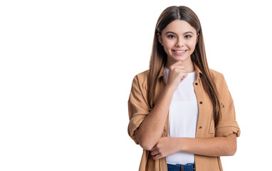 teen girl banner isolated on white background. banner of teen girl in tshirt. teen girl on banner