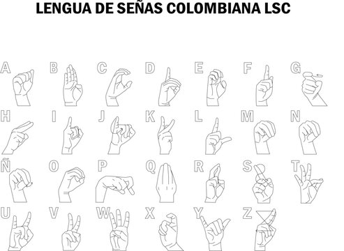 Lengua de Señas Colombia (LSC) / Colombian Sign Language / Vector