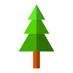 Fototapeta premium Pine tree icon isolated on white background, single cartoon flat icon for apps and websites, vector illustration