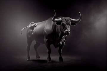 Angry black Bull. generative AI