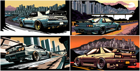 Japanese Sports Car Compilation - Generative Ai