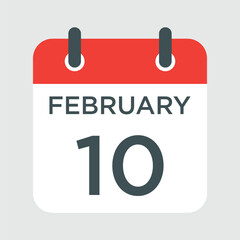 calendar - February 10 icon illustration isolated vector sign symbol