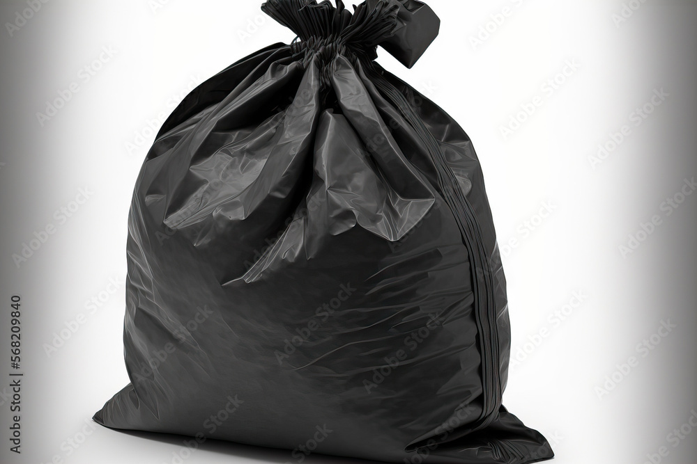 Aufkleber close up of a trash bag with a clipping path on a white background. generative ai