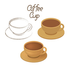 Coffee cup drawing cartoon illustration