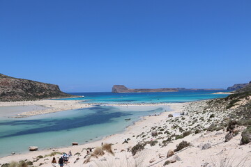 Fototapeta na wymiar Blue lagoon Crete. Sea beach on the greek island of crete. Clear water beach