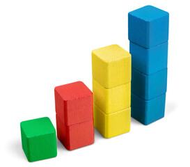 Obraz premium Towers of Colorful toy wood Blocks