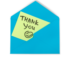 Envelope with Thank You Note
