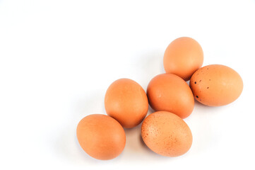 chicken eggs isolated on white background
