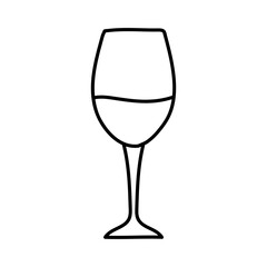 Wine glass hand drawn outline doodle icon
