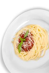 Tasty Italian pasta with tomato sauce