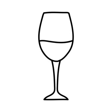 Wine glass hand drawn outline doodle icon