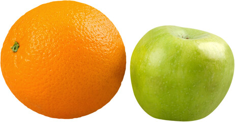 Differences orange and apple fruit