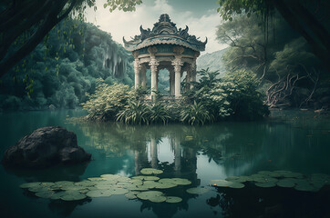 Chinese Pavilion in the night