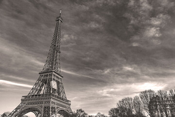 Eiffel Tower in B&W, Paris