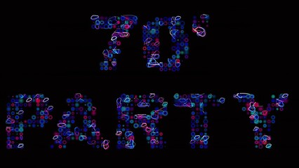 70's party led text over black