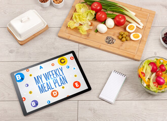 Healthy Tablet Pc compostion concept