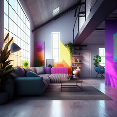 Modern home colorfull interior project
