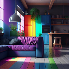 Modern home colorfull interior project
