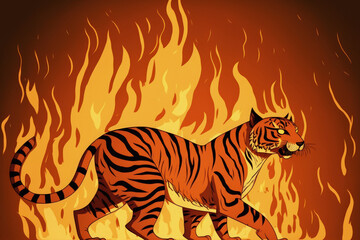 Fototapeta na wymiar Bengal fire on a colored background. Generative AI