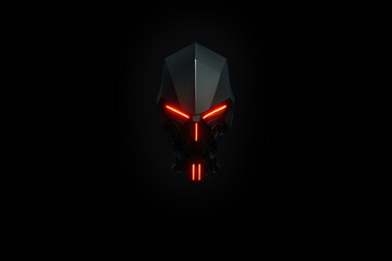 Fototapeta na wymiar cyborg head cyberpunk style background oled deep black wallpaper hd 8k gaming generative ai