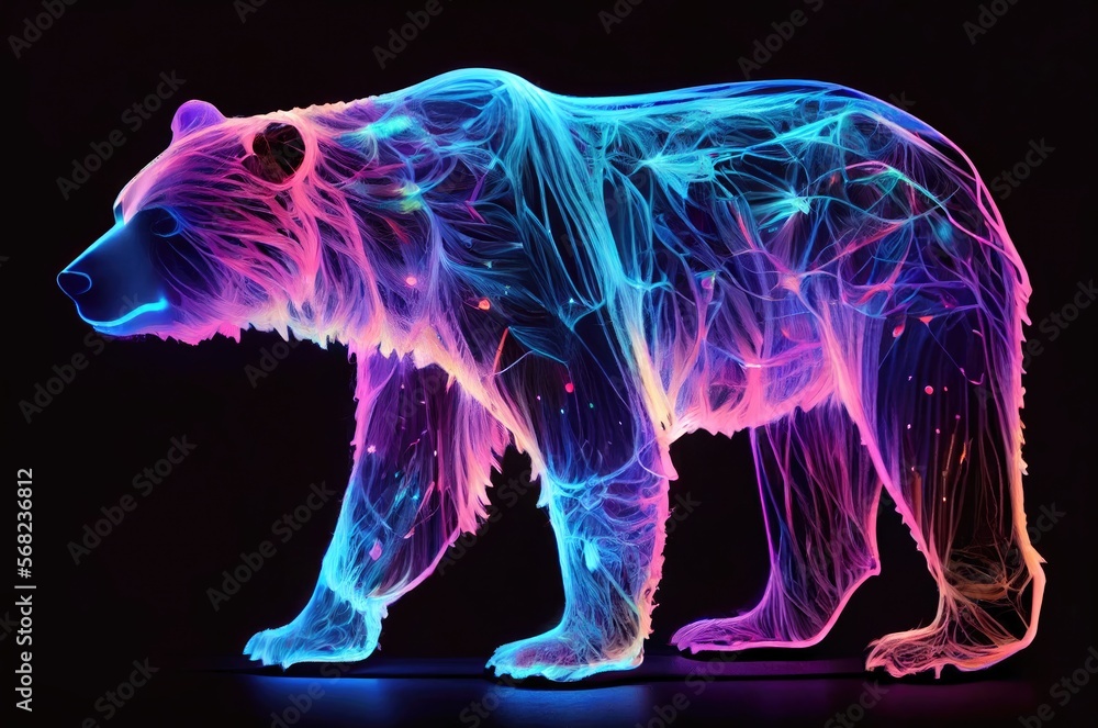 Poster bear multi color style 002 generative ai