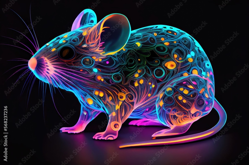 Poster colorful mouse multi color style generative ai