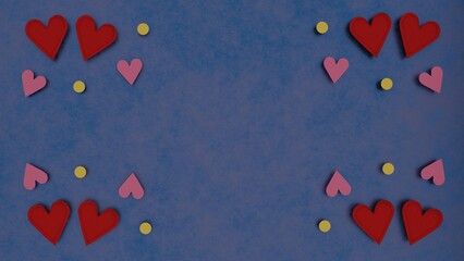 kompozycja na walentynki z serc na niebieskim tle © Ignacy