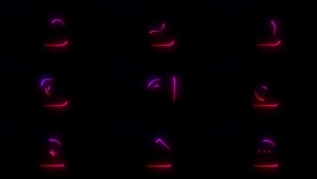 Gradient concept template icons inspired by social media for projects neon lights animation video