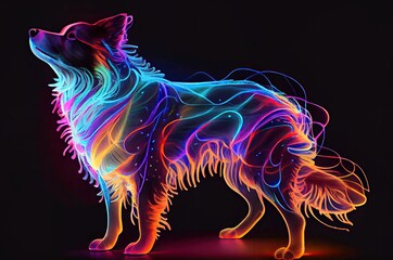 Obraz na płótnie Canvas Dog Multi Color Style 002 Generative AI