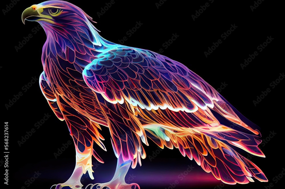 Poster eagle multi color style 002 generative ai