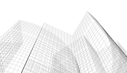 Abstract architecture 3d illustration