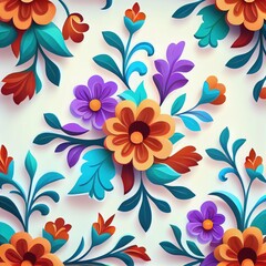 Fototapeta na wymiar A big flower repeated pattern design, Generative Ai