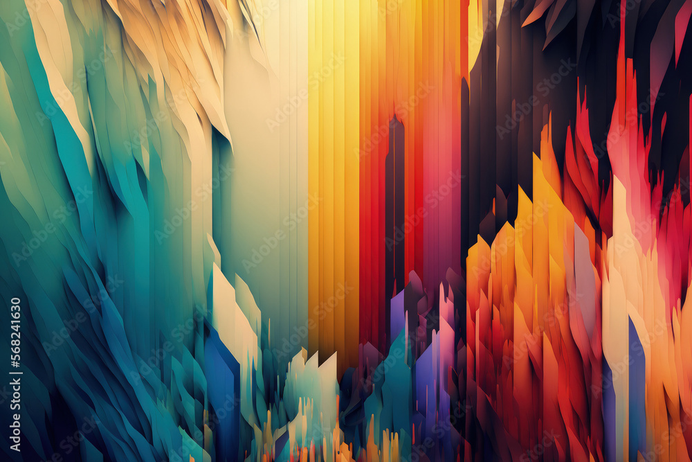 Poster of multicolored abstract backdrops. Generative AI