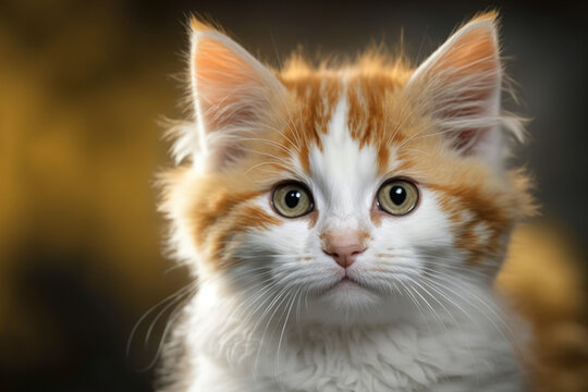 kitten looks at you cutely. Generative AI