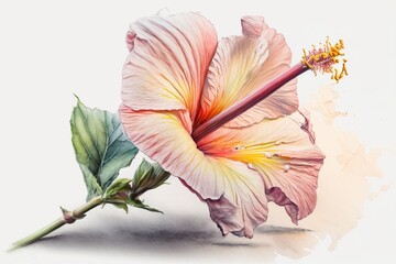 Hibiscus flower, for wedding invitations, anniversary, birthday, prints, posters. Generative AI.