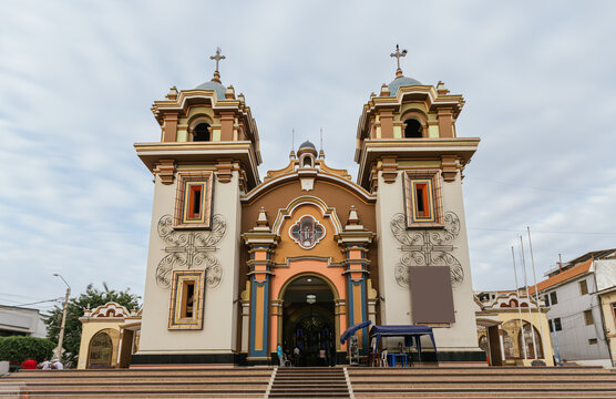 Main church of the city of Tumbes, in the north of Peru.