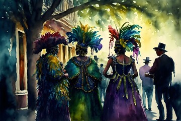 Illustration of mardi gras festival. Generative AI