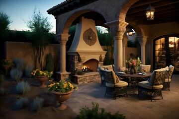 Spaces for outdoor entertaining. Genrative AI