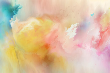 Obraz na płótnie Canvas Abstract watercolor texture, smoke, smudges, mist, soft colors, background wallpaper, generative ai 