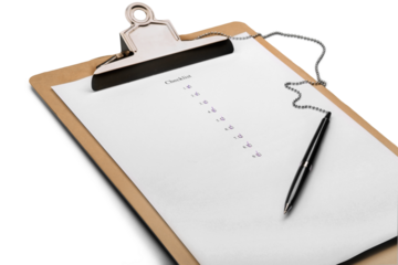 Blank Clipboard with Checklist and Pen